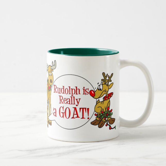 Rudolph är en Goat, Stil 3 Två-Tonad Mugg (Höger)
