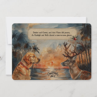 Rudolph & Belle vid stranden – 5x7 vykort