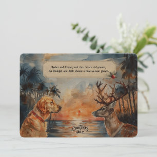 Rudolph & Belle vid stranden – 5x7 vykort