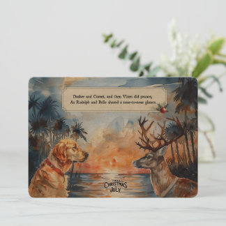 Rudolph & Belle vid stranden – 5x7 vykort
