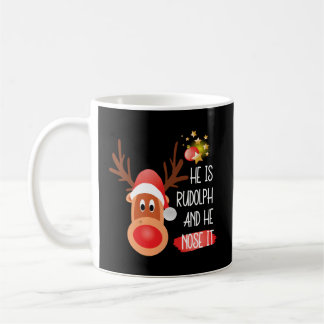 Rudolph Big Red Nposed Reindeer Kaffemugg