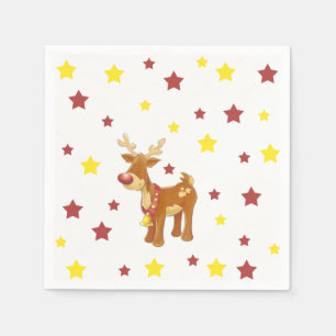 Rudolph, de rödnäsa julstjärnorna pappersservett
