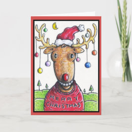 Rudolph den röda Nosed julgranen Helgkort