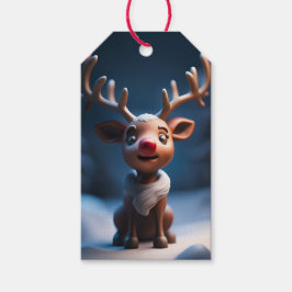 Rudolph Figur jul Helgdag Gift Märkre Presentetikett