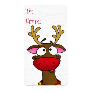 Rudolph gåvamärkreklistermärkear fraktsedel