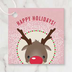 Rudolph glad helg gåvor etiketter
