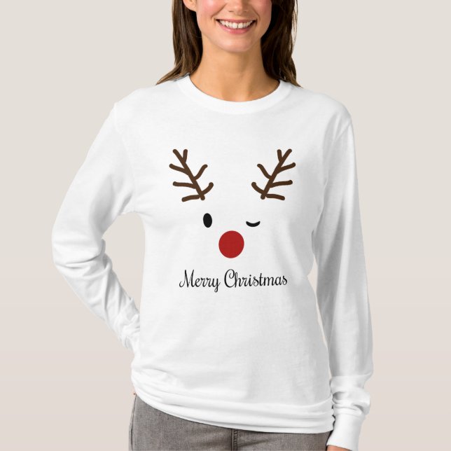 Rudolph God jul T Shirt (Framsida)
