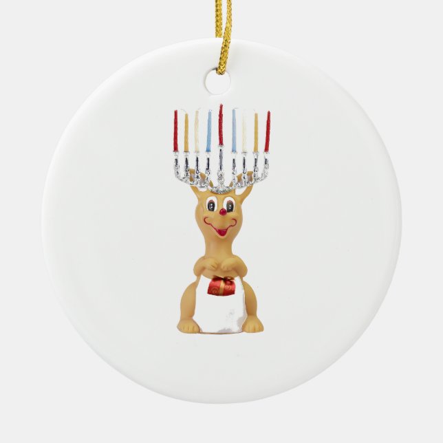 Rudolph Hannukkah Julgransprydnad Keramik (Framsidan)