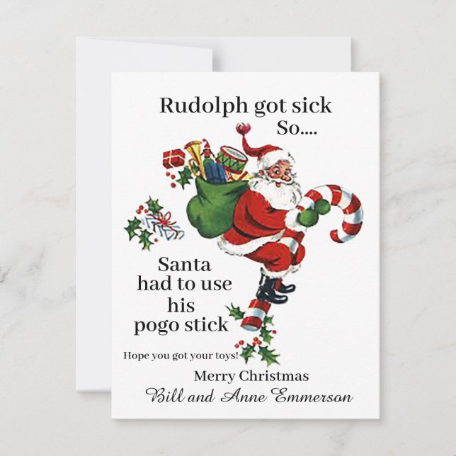 Rudolph Har Sick Helgdag-julkort Julkort (Framsida)
