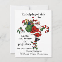 Rudolph Har Sick Helgdag-julkort