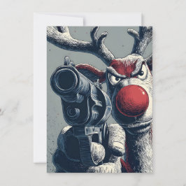 Rudolph has a Gun Christmas Cards Julkort
