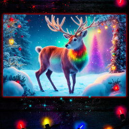 Rudolph hjort jul, färggranatskog snö magi poster