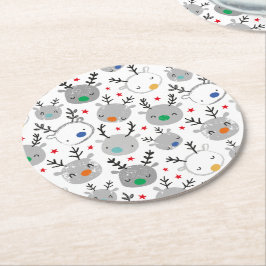 Rudolph-huvuden med små stjärnor underlägg papper rund