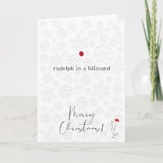 Rudolph i en snöstorm Merry Christmas-kort Tack Kort