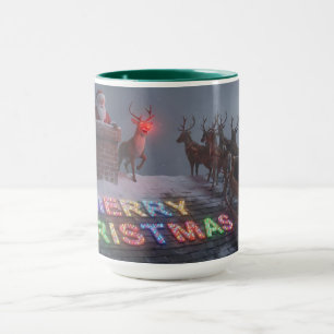 Rudolph, inte ett ord julmugg AI Begagnad Mugg