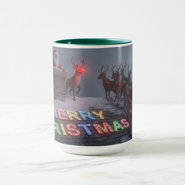 Rudolph, inte ett ord julmugg AI Begagnad Mugg (Center)