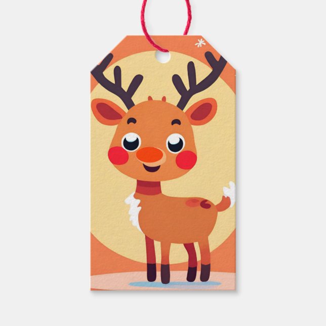 Rudolph jul Helgdag Gift Märkre Presentetikett (Framsidan)