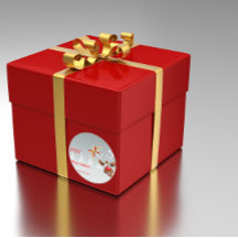 Rudolph Julgran snö Classic Round Sticker