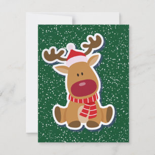 Rudolph julhälsningskort julkort