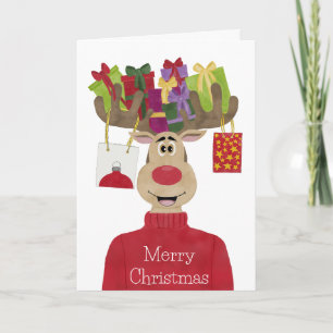 Rudolph julklappar Reindeer Helgkort