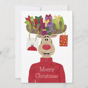 Rudolph julklappar Reindeer Julkort