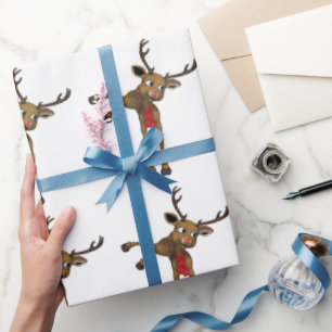 Rudolph julrener Wrapping Papper Presentpapper