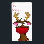 Rudolph, klistermärken för märkre fraktsedel<br><div class="desc">Berömden renar,  enligt Maria's Monster Menagerie</div>