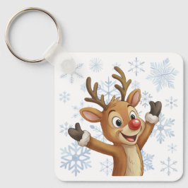 Rudolph med blå snöflingor nyckelring