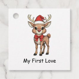 Rudolph med röda näsan gåvor etiketter
