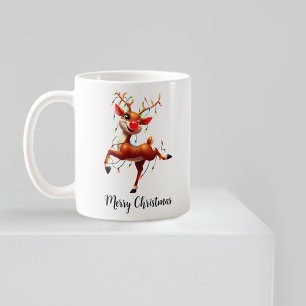 Rudolph med röda näsan jul kaffemugg