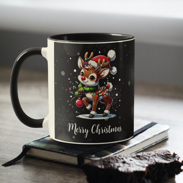 Rudolph med röda näsan jul mugg (Skapare uppladdad)