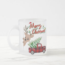 Rudolph Merry Christmas - Personalized Glass Mug Frostad Glasmugg