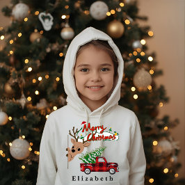 Rudolph Merry Christmas - Personalized Kids Hoodie T Shirt