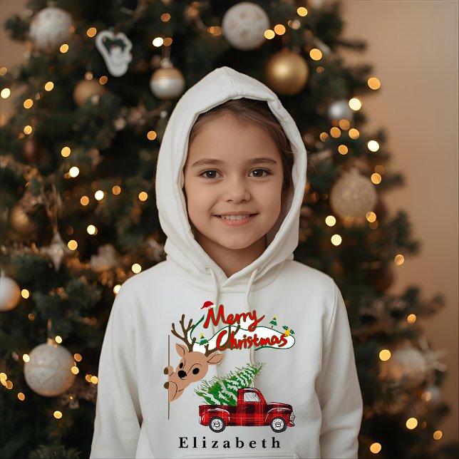 Rudolph Merry Christmas - Personalized Kids Hoodie T Shirt (Skapare uppladdad)