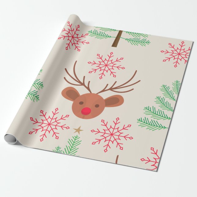 Rudolph, modern jul presentpapper (Utrullad)