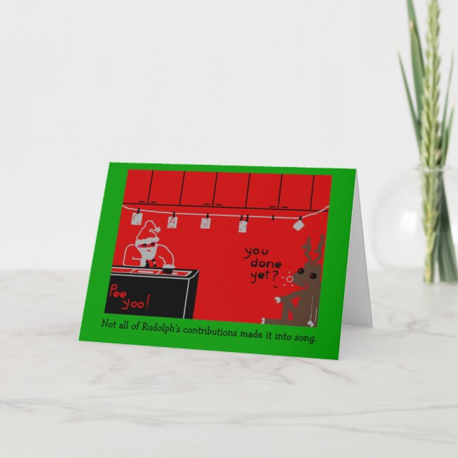 Rudolph mörkt rum helgkort (Framsida)