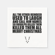 Rudolph Napkins | Snarky jul Napkins