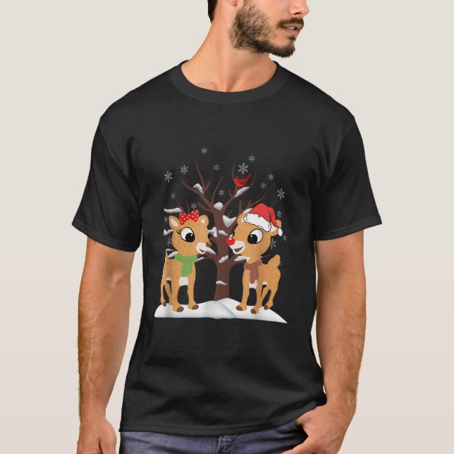 Rudolph och Clarice Reindeer T Shirt (Framsida)