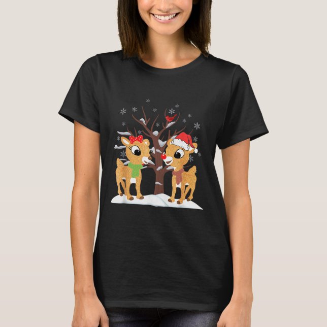 Rudolph och Clarice skjorta jul barn flickor tee (Framsida)