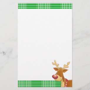 Rudolph och grön rutig brevpapper