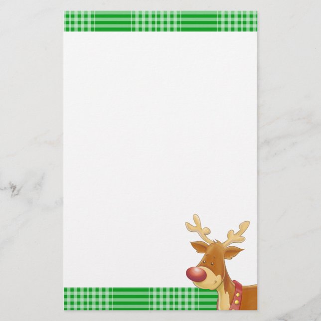 Rudolph och grön rutig brevpapper (Framsida)