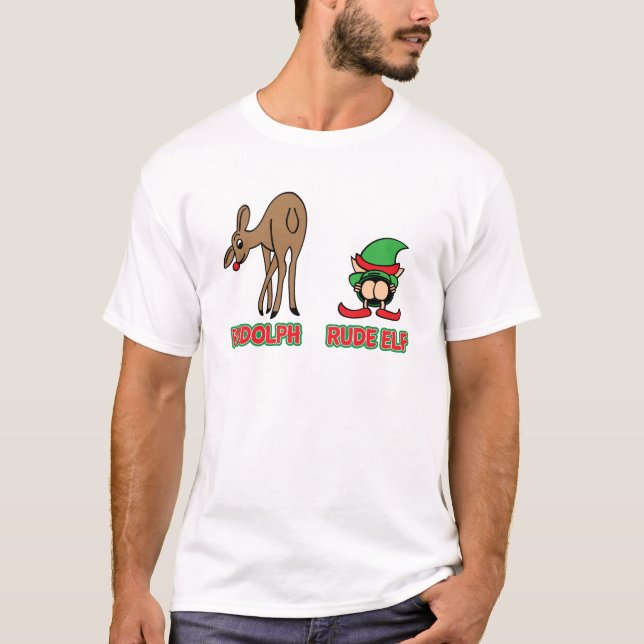 Rudolph och ohyfsad älva t shirt (Framsida)