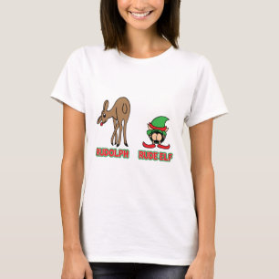 Rudolph och ohyfsad älva t-shirt