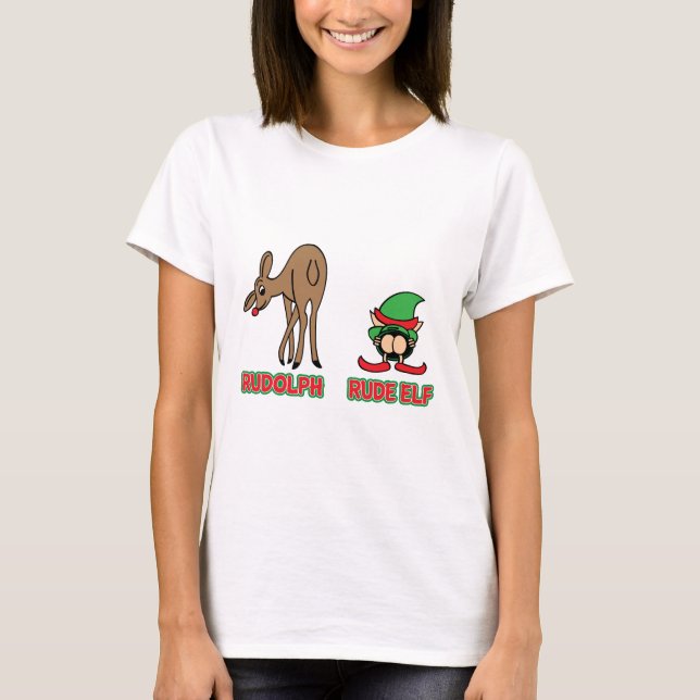 Rudolph och ohyfsad älva t-shirt (Framsida)