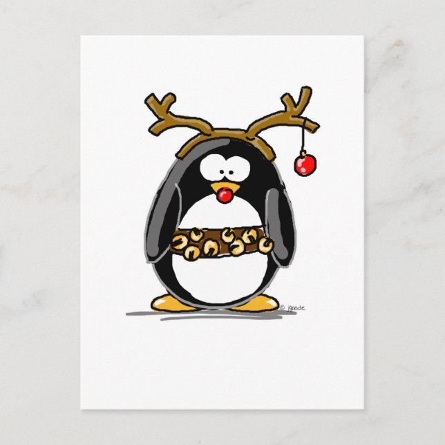 Rudolph penguin vykort (Framsida)
