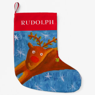Rudolph Personlig Namn Liten Julstrumpa