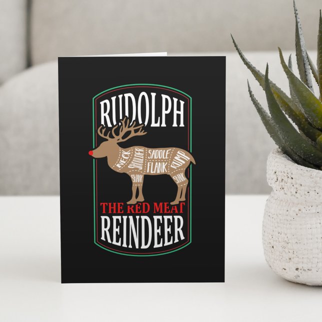 Rudolph Red Kött Reindeer Kort (Skapare uppladdad)