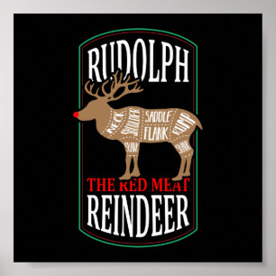 Rudolph Red Kött Reindeer Poster