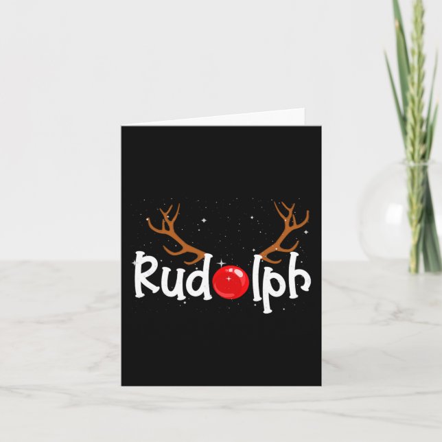 Rudolph Red Nose Reindeer Jul Roligt Kort (Framsida)