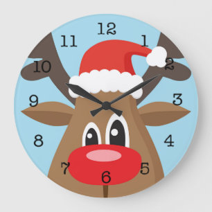 Rudolph Red Nose Reindeer jul Stor Klocka